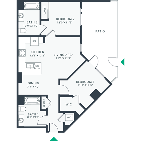 a floor plan of a bedroom floor plan with a bedroom and a living room
